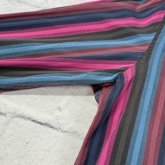 Ted Baker London SAMPLE Button Shirt Mens 4 L Striped Multicolor Preppy Designer - Picture 13 of 16